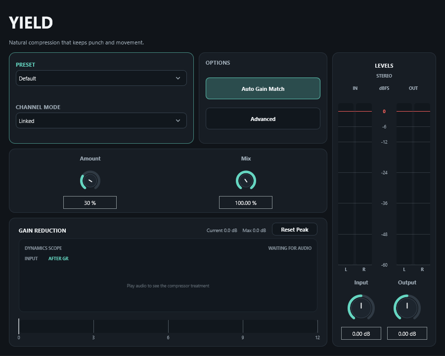 YIELD interface screenshot